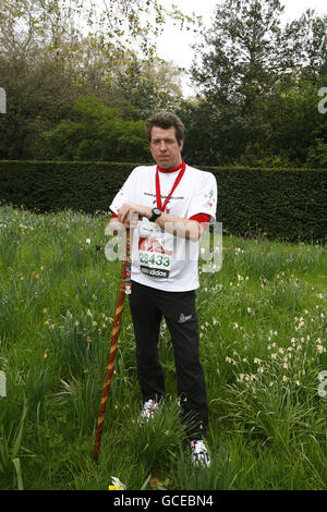 Major Phil Packer completes marathon Stock Photo