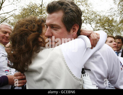 Major Phil Packer completes marathon Stock Photo