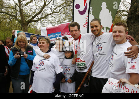 Major Phil Packer completes marathon Stock Photo