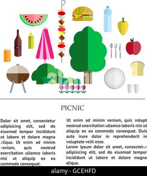 Picnic party icon set Stock Vector Image & Art - Alamy