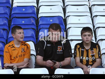 Soccer - Barclays Premier League - Birmingham City v Hull City - St Andrews' Stadium. Hull City fans in the stands after the match. Stock Photo