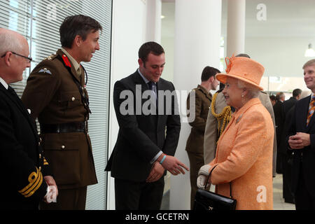 Queen opens new military building Stock Photo