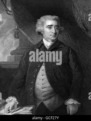 CHARLES JAMES FOX (1749-1806) English Whig statesman. Steel engraving based on oil portrait by Joshua Reynolds in 1782 Stock Photo