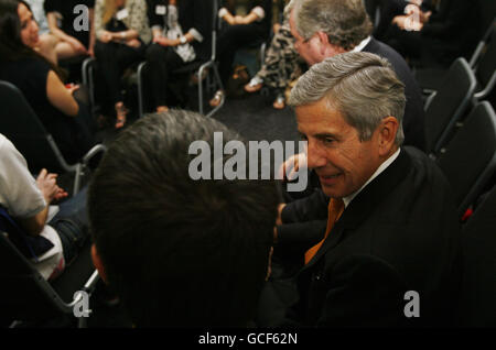 The boss of Marks & Spencer Sir Stuart Rose is photographed at the Fashion Retail Academy, where he listened to speeches by Conservative Party leader David Cameron and the boss of Arcadia Sir Philip Green, following last night's leaders debate. Stock Photo