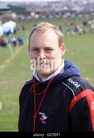 Rugby Union - Orkney Island Schools Tag Rugby Festival - Kirkwall. Bruce Ruthven during the Orkney Schools Tag Rugby Festival at Pickaquoy, Kirkwall, Orkney. Stock Photo