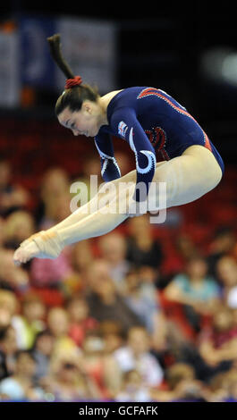 Great Britain's Beth Tweddle competes on the floor during the European Artistic Championships at the NIA, Birmingham. Stock Photo