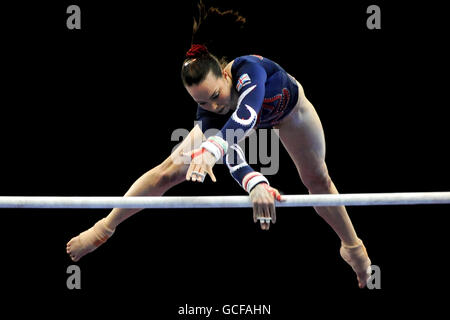 Great Britain's Beth Tweddle competes on the uneven bars during the European Artistic Championships at the NIA, Birmingham. Stock Photo