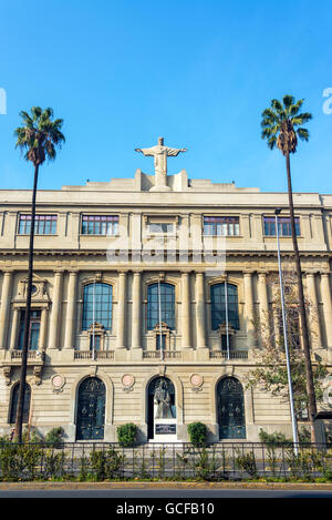 Facade of a historic building in the center of Santiago, Chile Stock Photo