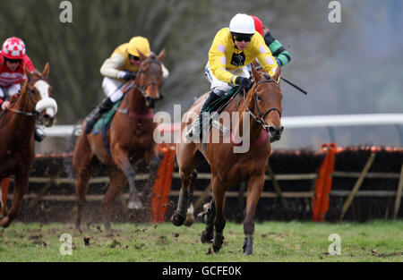 Quartz De Thaix riden by Aidan Coleman wins The Belucky@Stanjames.comHandicap Hurdle Race during the Stan James Perth Festival at Perth Racecourse, Scotland. Stock Photo