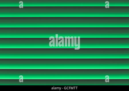 Fine mint green grayish light greenish jalousie venetian blind with mild daylight falling through close-up Stock Photo