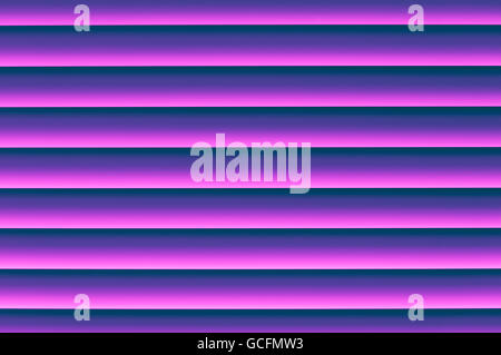 Fine pink blue purplish turquoise bluish violet jalousie venetian blind with mild daylight falling through close-up Stock Photo