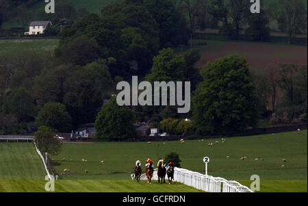 Frankie Dettori and Cairnsmore on their way to victory in the Bridgend Designer Outlet Handicap Stakes during Ladies Day at Chepstow Racecourse. Stock Photo