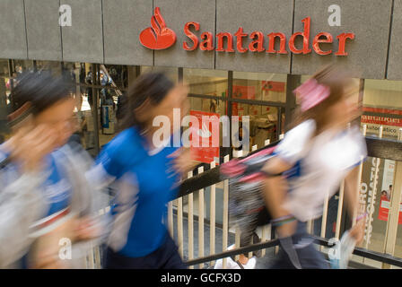 Spanish bank Santander runs a branch on the campus of La Salle University in Mexico City to serve students and faculty. Stock Photo