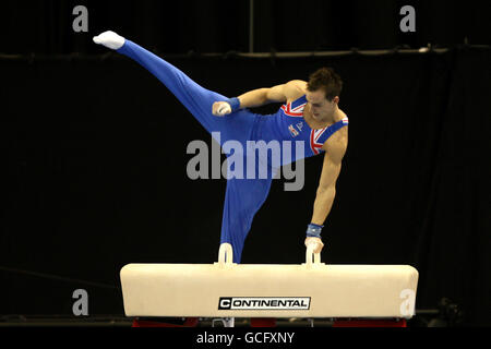 Great Britain's Daniel Keatings competes on the Pommel Horse during the European Artistic Championships at the NIA, Birmingham. Stock Photo