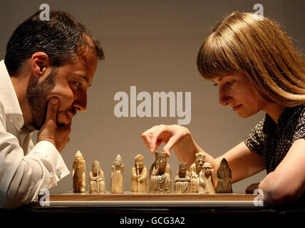 The Lewis Chessmen: Unmasked exhibition Stock Photo