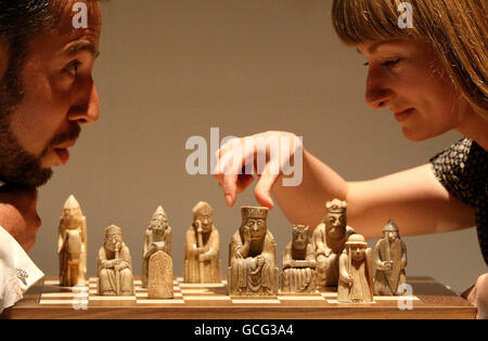 The Lewis Chessmen: Unmasked exhibition Stock Photo