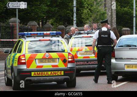 Man shot dead on the Shankill Road Stock Photo