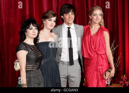 (left to right) Amy Yamazaki, Beth Kingston, Elliot James Langridge and Alice Barlow arriving for the 2010 British Soap Awards at the ITV Studios, South Bank, London. Stock Photo