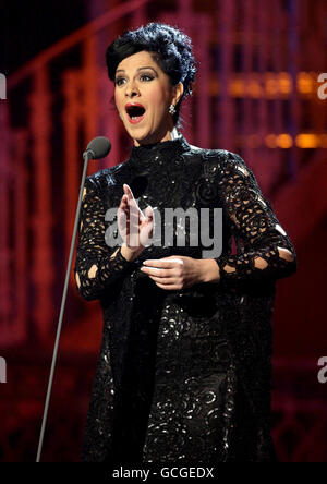 Angela Gheorghiu performs during the Classical Brit Awards at the Royal Albert Hall in west London. Stock Photo