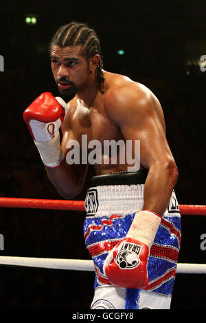 Boxing - Commonwealth Super Middleweight Championship - Charles Adamu v George Groves - MEN Arena. Great Britain's David Haye during the WBA World Heavyweight Title bout at the MEN Arena, Manchester Stock Photo