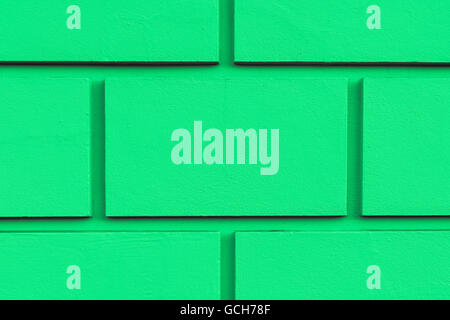 Perfect mint green grayish light greenish high resolution natural urban brick wall background with shadows Stock Photo