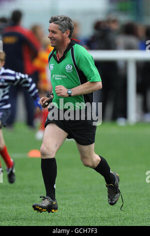 Rugby Union - Emirates Sevens - IRB World Series 2010 - Day Two - Murrayfield. A Scottish Rugby Union referee during the Festival of Rugby on the back pitches of Murrayfield during the Edinburgh Sevens