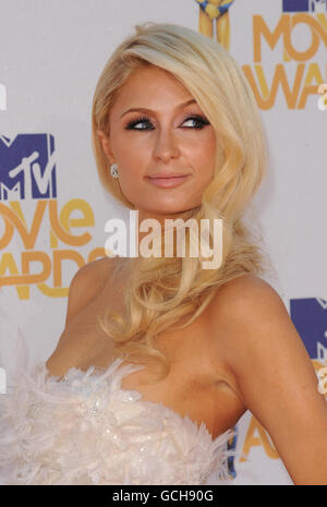 Paris Hilton arrives for The 2010 MTV Movie Awards, Universal Studios, Los Angeles. Stock Photo