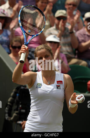 Belgium's Kim Clijsters celebrates victory over Czech Republic's Andrea ...