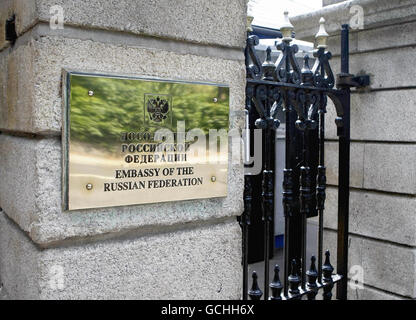 A general view of the Russian Embassy in Rathgar, Dublin, after it was disclosed that a false Irish passport was allegedly to be used by members of a Russian spy ring arrested in the United States. Stock Photo