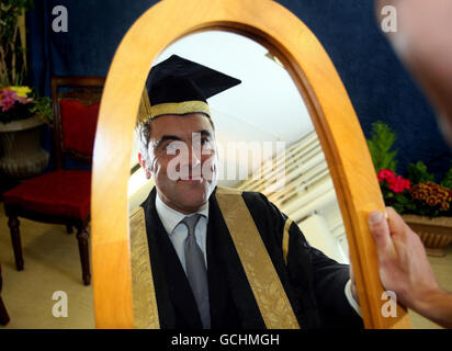 Actor James Nesbitt has his robe fitted at the University of Ulster, where he was formally installed as the new chancellor of the university. Stock Photo