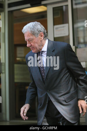 Former Portsmouth Chairman Milan Mandaric leaves Westminster Magistrates' Court where he faced tax evasion charges. Stock Photo