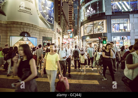 People going to Lan Kwai Fong after work Stock Photo