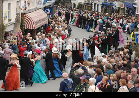 Customs and Traditions - Helston Flora Day - Cornwall Stock Photo