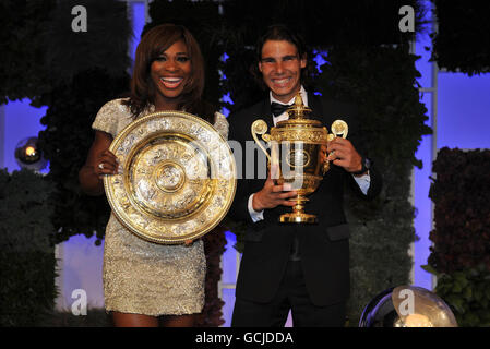 Serena Williams and Rafael Nadal at the Wimbledon Champions Dinner, London. Stock Photo