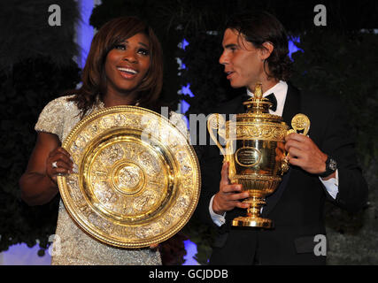 Serena Williams and Rafael Nadal at the Wimbledon Champions Dinner, London. Stock Photo