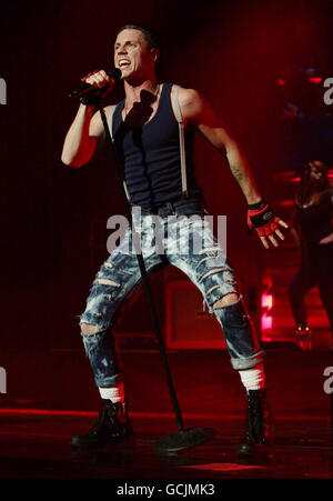 Jake Shears of the Scissor Sisters performing at the Brixton Academy in London. Stock Photo