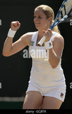 Belgium's Kim Clijsters celebrates victory over Czech Republic's Andrea ...