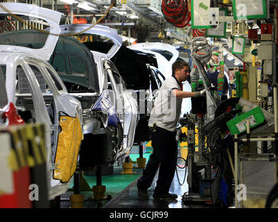 A generic stock photo of an engineer working on the production line at the Toyota plant, Burnaston, near Derby. Stock Photo