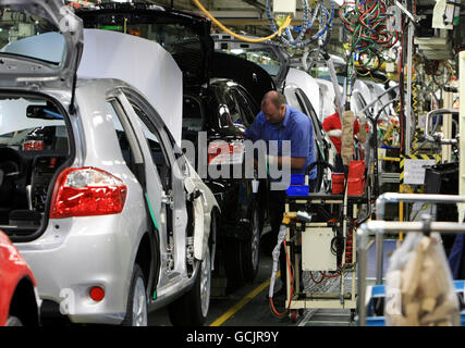 A generic stock photo of an engineer working on the production line at the Toyota plant, Burnaston, near Derby. Stock Photo