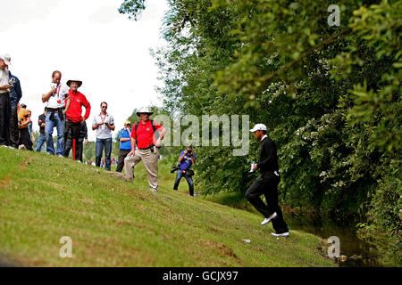 USA's Tiger Woods makes his way around the course during the JP McManus Invitational Pro-Am Tournament at Adare Manor Hotel & Golf Resort, Limerick, Ireland. Stock Photo