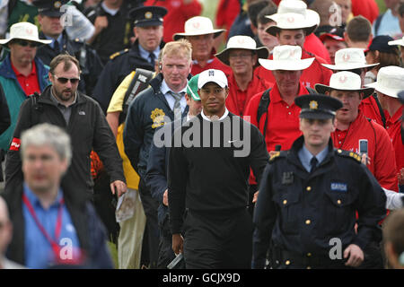 USA's Tiger Woods makes his way around the course during the JP McManus Invitational Pro-Am Tournament at Adare Manor Hotel & Golf Resort, Limerick, Ireland. Stock Photo