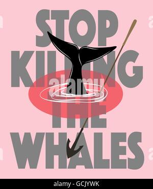 Stop killing the whales Stock Vector