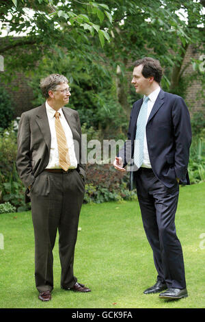 Bill Gates Meets With George Osborne U.K. Chancellor Stock Photo