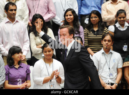 Prime Minister David Cameron at Infosys in Bangalore, during his three day visit to India. Stock Photo