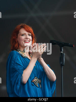 Florence and the Machine performing on day three of the Oxegen music festival at Punchestown Race Course in Co Kildare, Ireland. Picture date: Saturday July 10, 2010. Photo credit should read: Niall Carson/PA Wire Stock Photo