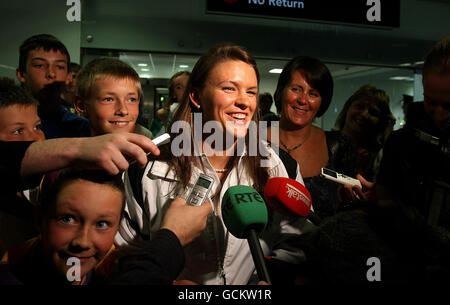 Swimming - Ireland Team arrive from European Championships - Dublin Airport Stock Photo