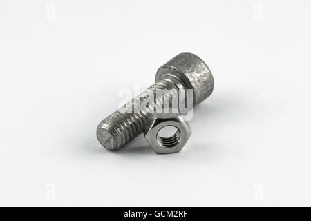 Metal screws with nuts Stock Photo