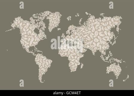 World map background in polygonal style. Modern elements of info graphics. Stock Vector