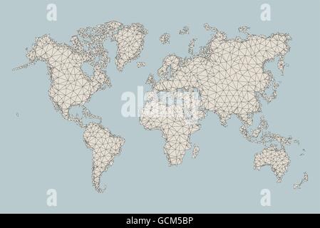 World map background in polygonal style. Modern elements of info graphics. Stock Vector