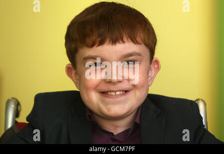 Ciaran Finn-Lynch, aged 11, who is the recipient of the world's first child stem cell supported tracheal transplant at Great Ormond Street Hospital, London. Stock Photo